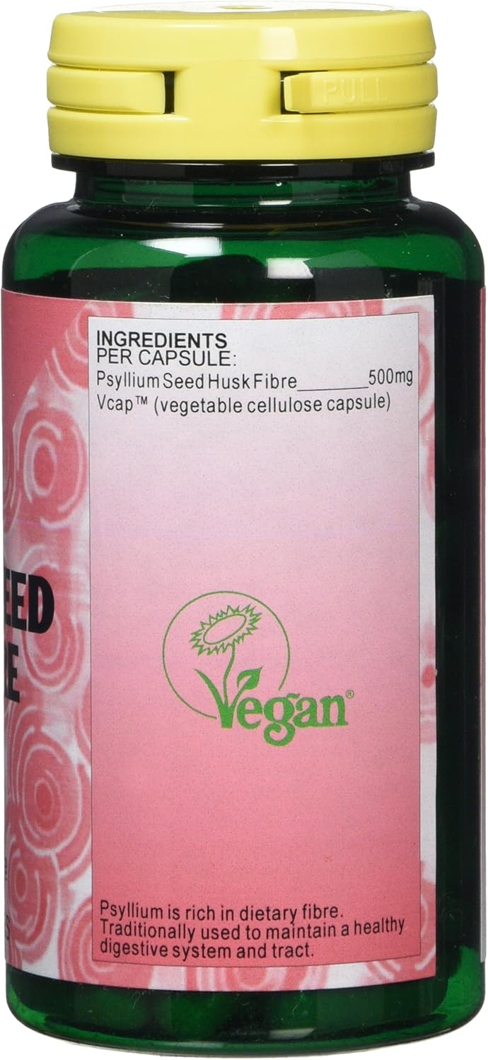 Health Plus صحة بلس ألياف قشور بذور السيليوم 500 ملغ مكمل صحي للهضم 90 كبسولة - Image 3