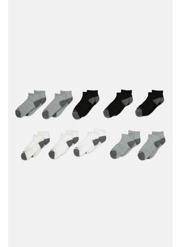SKECHERS Kids Boy 10 Pairs Brand Logo Qtr Crew Socks, Multicolor  - Image 1