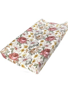 iEvolve iEvolve Changing Pad Cover Ultra Soft Minky Dots Changing Table Cover Breathable Changing Table Sheet Diaper Changing Pad Cover for Baby Boys Girls (Blossom)  - Image 1