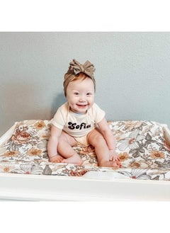 iEvolve iEvolve Changing Pad Cover Ultra Soft Minky Dots Changing Table Cover Breathable Changing Table Sheet Diaper Changing Pad Cover for Baby Boys Girls (Blossom)  - Image 4
