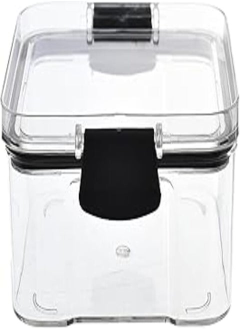 Generic Acrylic Medium Square Storage Container With Airtight Sealed Lid And Simple Design Practical For Kitchen 460 ML - Black