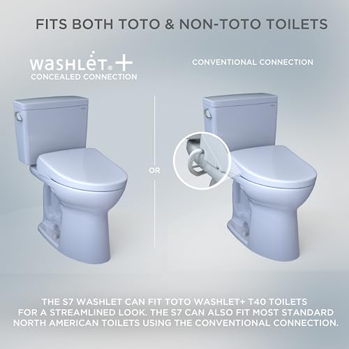 TOTO® WASHLET®+ S7 Electronic Bidet Toilet Seat with EWATER+® Bowl and Wand Cleaning and Contemporary Lid, Elongated, Cotton White - SW4726AT40#01 - Image 2