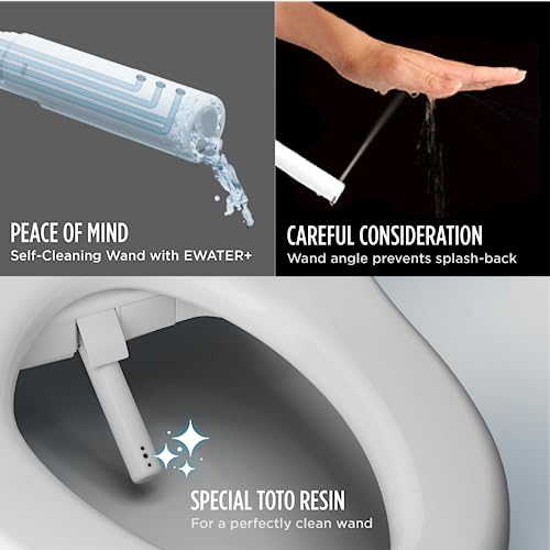 TOTO® WASHLET®+ S7 Electronic Bidet Toilet Seat with EWATER+® Bowl and Wand Cleaning and Contemporary Lid, Elongated, Cotton White - SW4726AT40#01 - Image 5