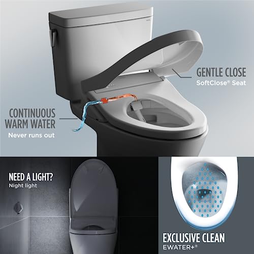 TOTO® WASHLET®+ S7 Electronic Bidet Toilet Seat with EWATER+® Bowl and Wand Cleaning and Contemporary Lid, Elongated, Cotton White - SW4726AT40#01 - Image 3