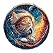 Purdicra Wooden Jigsaw Puzzles Space Cat Wooden Puzzles for Adults with Unique Shape Adult Jigsaw Puzzle Birthday Gifts for Adults 114x113200pcs - Image 2