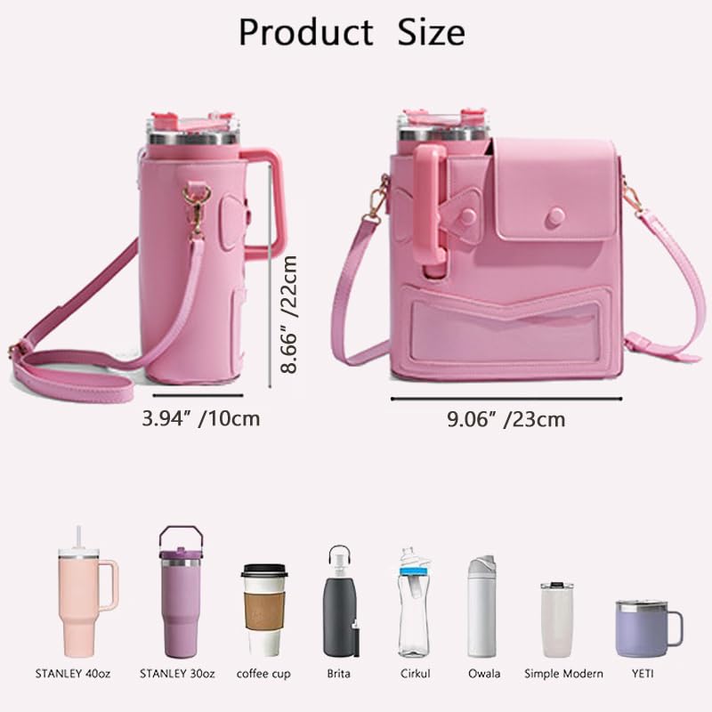BBIQI Stanley Cup Purse Outdoor Portable Crossbody Water Cup Storage Bag for Stanley Bag with Strap - Image 2