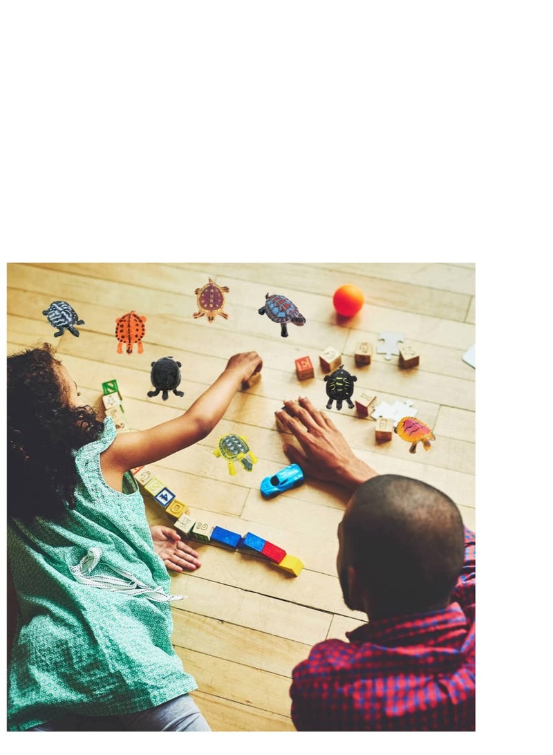 كاست ويف 8 قطع تماثيل السلحفاة، ألعاب نماذج السلحفاة المتينة، سلحفاة صغيرة واقعية، تماثيل مصغرة للأطفال، زينة لحمام الأطفال والأحزاب - Image 4