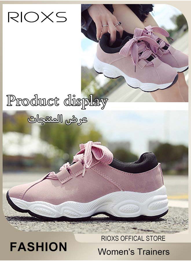RIOXS Women's Sneaker, Breathable Platform Sports Shoes For Women, Fashion Wild Shoes For Jogging Walking Running, Casual Trainers For Shopping Traveling, Ladies Footwear, Comfy Lightweight Athletic Shoe, Non-slip Tennis Shoes, Ladies Athlesiure Trainers  - Image 4