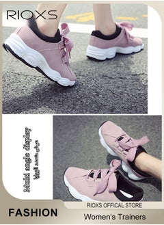 RIOXS Women's Sneaker, Breathable Platform Sports Shoes For Women, Fashion Wild Shoes For Jogging Walking Running, Casual Trainers For Shopping Traveling, Ladies Footwear, Comfy Lightweight Athletic Shoe, Non-slip Tennis Shoes, Ladies Athlesiure Trainers  - Image 3