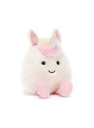 Amuseabean Unicorn Plush Toy – Soft Bean-Shaped Unicorn with Pastel Mane and Horn, Cute Fantasy Collectible Gift for Kids - view 3