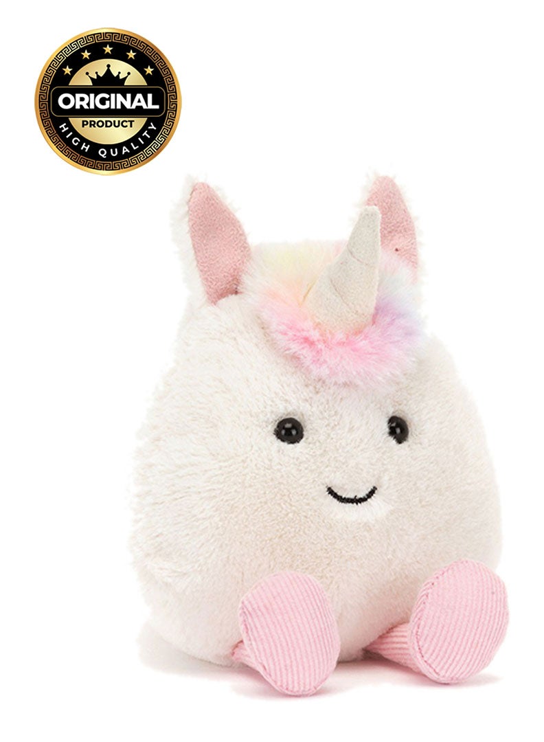 Jellycat Amuseabean Unicorn Plush Toy – Soft Bean-Shaped Unicorn with Pastel Mane and Horn, Cute Fantasy Collectible Gift for Kids - Image 1