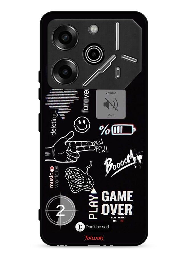 Tolwak Tecno Pova 6 Pro 5G Protective Case Cover Game Over Pew Pew - Image 1