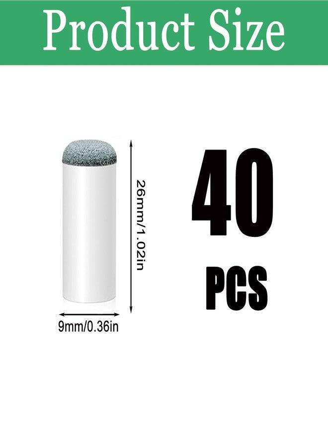 Aeenioy Snooker Cue Stick, Pool Stick Replacement Tips, 40 PCS 9mm Billiard Cue Tips for Game Maintenance, Professional Pool Cue Accessories, Cue Tips for Pool Stick - Image 2
