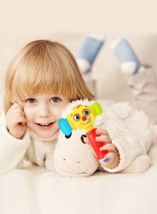 BAYBEE Funny Face Musical Hammer Toy For Kids, Baby Toys With Rattles Funny Changeable Eyes Rubber Hammer Music Light Sound Musical Toys For Kids Baby Hammer Toy For 6 To 18 Months Boys Girls - Image 2
