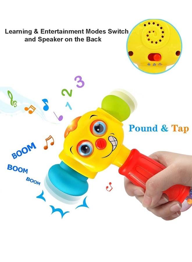 BAYBEE Funny Face Musical Hammer Toy For Kids, Baby Toys With Rattles Funny Changeable Eyes Rubber Hammer Music Light Sound Musical Toys For Kids Baby Hammer Toy For 6 To 18 Months Boys Girls - Image 5
