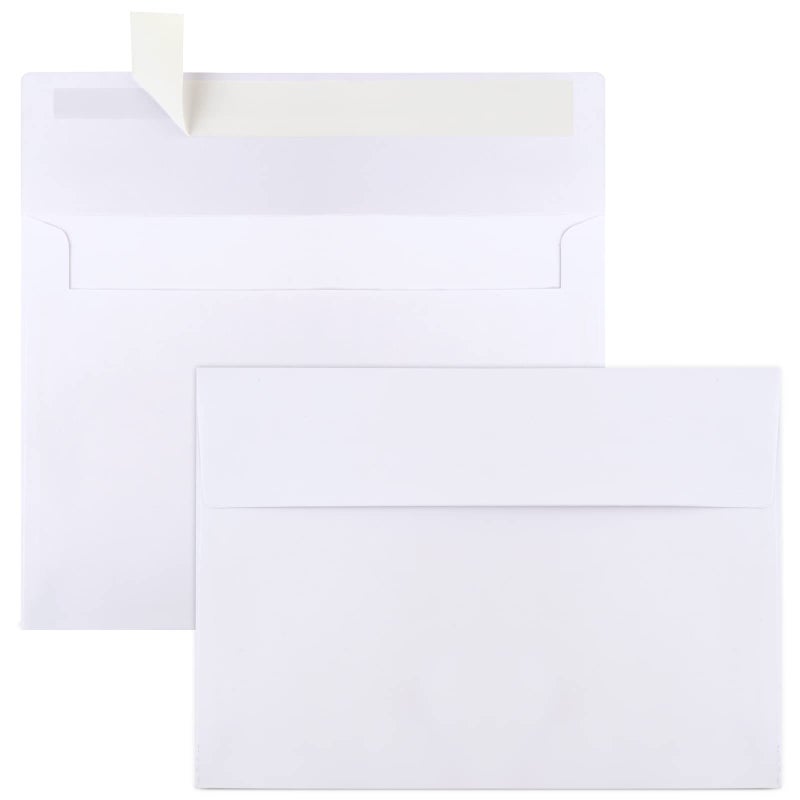 Joyberg 50 Packs 5x7 Envelopes, White A7 5x7 Envelopes for Invitations, Printable, Self Seal for Weddings, Photos, Postcards, Greeting Cards, Mailing - Image 1