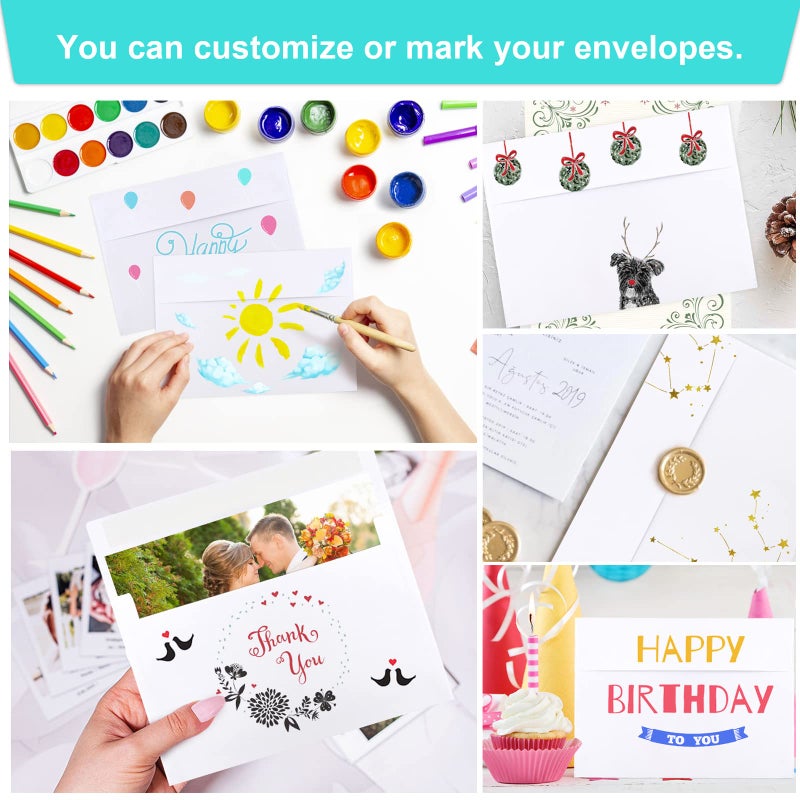 Joyberg 50 Packs 5x7 Envelopes, White A7 5x7 Envelopes for Invitations, Printable, Self Seal for Weddings, Photos, Postcards, Greeting Cards, Mailing - Image 5