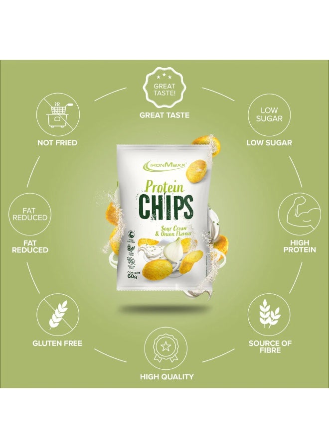 IronMaxx Protein Chips 3.0 | 12 x 60g | Sour Cream & Onion Flavour - Image 5