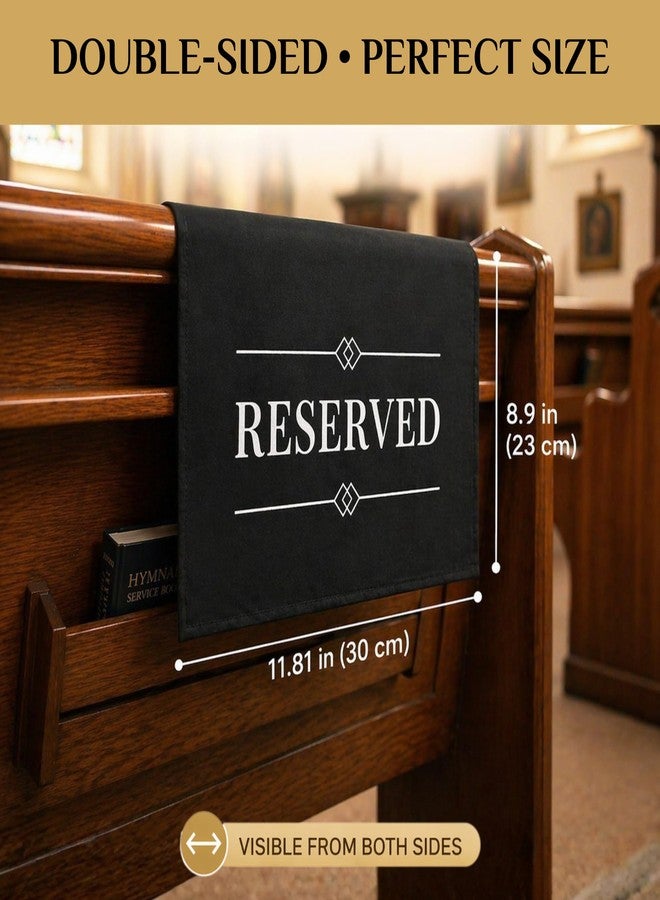 ADAPTIC GROUP Reserved Seating Signs for Chairs, Black Fabric 24 Pack, Reserved Chair and Pew Signs for Weddings, Funerals, Banquets, Recitals, Church Services, Restaurants, Reusable, Adaptic Group - Image 2