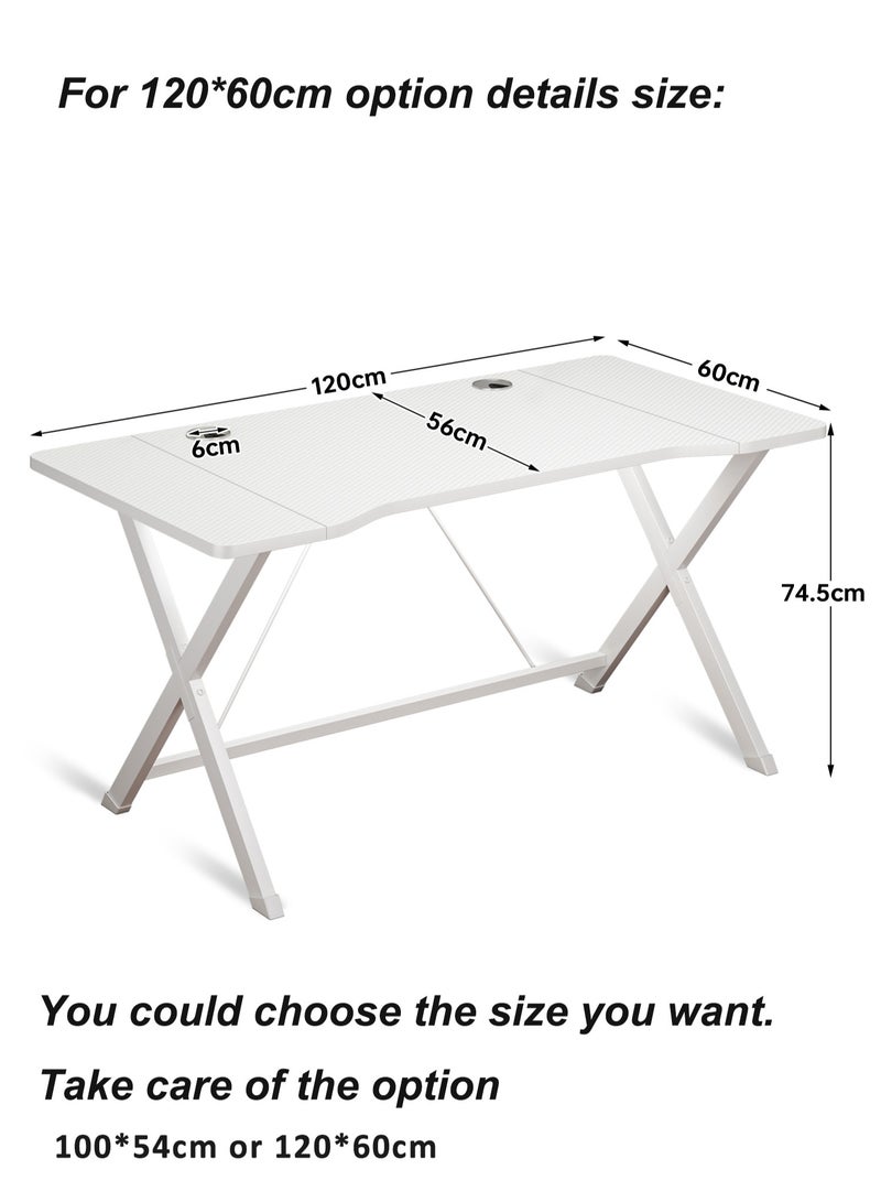 Lafulaifu طاولة ألعاب مريحة، مكتب كمبيوتر بعرض 54.5 سم، مكتب منزلي مع إدارة كابلات، محطة عمل ألعاب كمبيوتر من ألياف الكربون للمساحات الصغيرة - Image 3