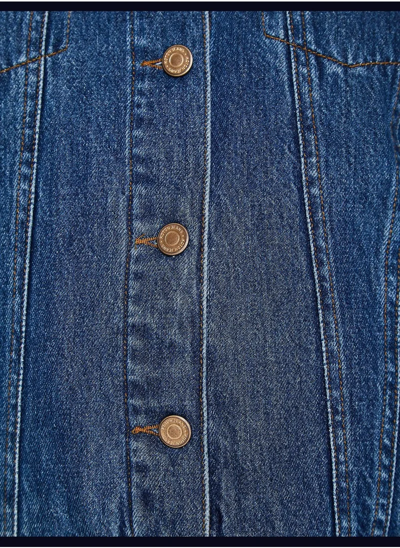 كوتون Faux Fur Detailed Jean Jacket