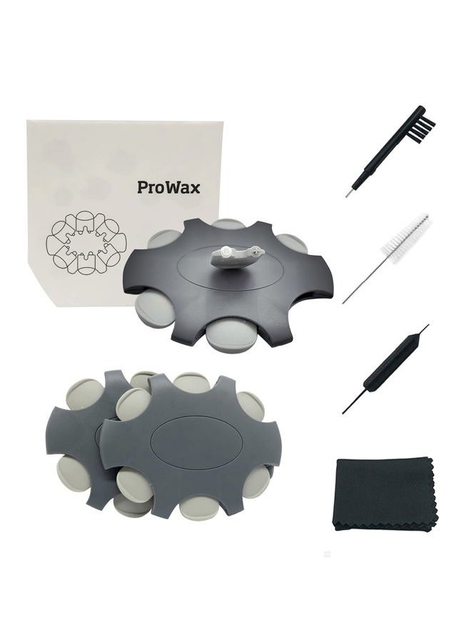 Anico Hearing aid Wax Guards (2mm) Replacement Wax Filters for Oticon ProWax Wax Traps, Hearing Amplifier Cleaning Brush kit Tools with Carry case (2pack, Light Gray) - Image 1