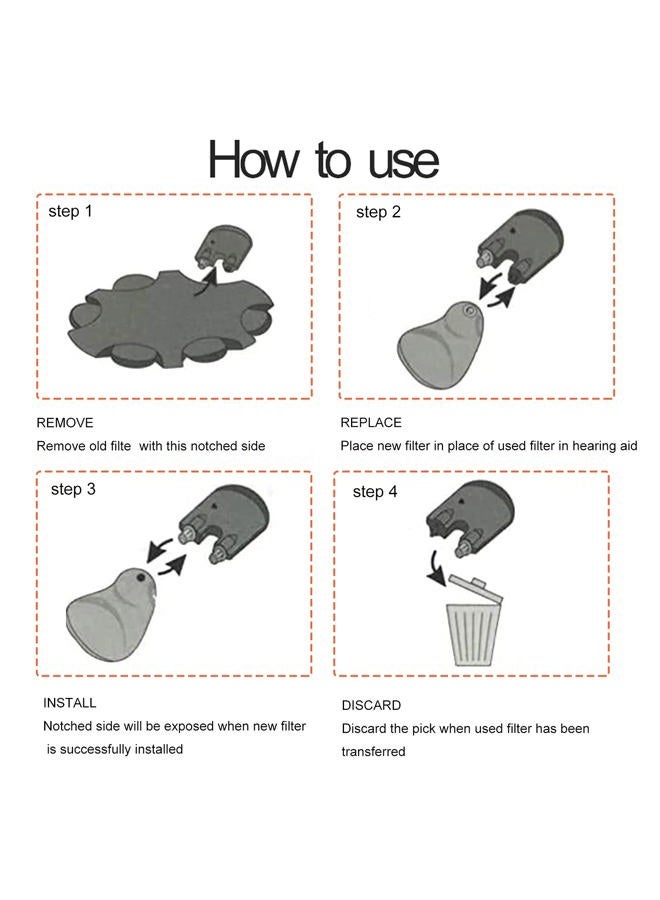 Anico Hearing aid Wax Guards (2mm) Replacement Wax Filters for Oticon ProWax Wax Traps, Hearing Amplifier Cleaning Brush kit Tools with Carry case (2pack, Light Gray) - Image 3