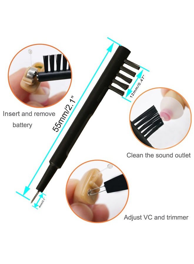 Anico Hearing aid Wax Guards (2mm) Replacement Wax Filters for Oticon ProWax Wax Traps, Hearing Amplifier Cleaning Brush kit Tools with Carry case (2pack, Light Gray) - Image 5