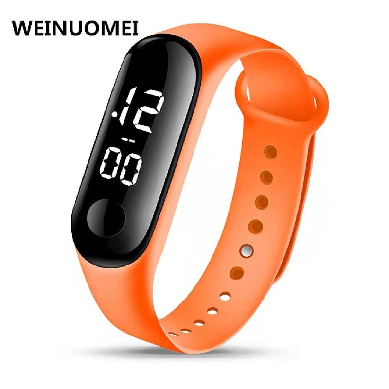 Waterproof LED M3 Bracelet New Fashion Sports Kids Watch Orange