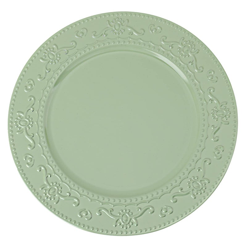 Brightalk 13-Inch Charger Plates, 6Pcs Dinner Plate Chargers Round Server Ware Compatible with Ceramic/china tableware, Green - Image 1