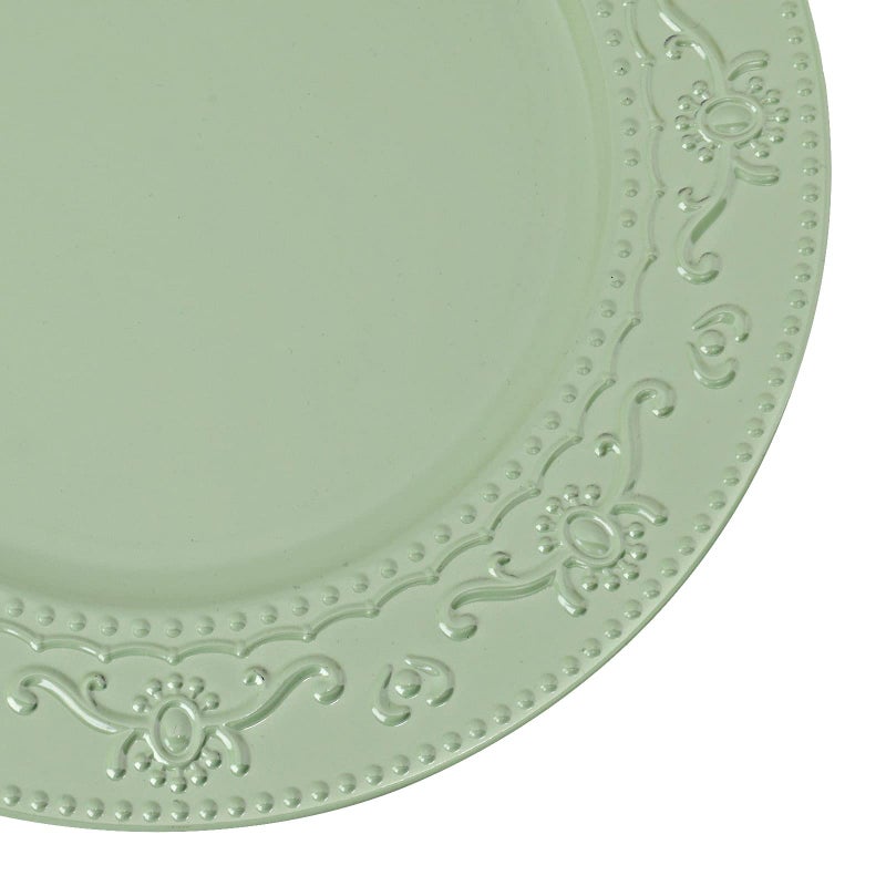 Brightalk 13-Inch Charger Plates, 6Pcs Dinner Plate Chargers Round Server Ware Compatible with Ceramic/china tableware, Green - Image 2