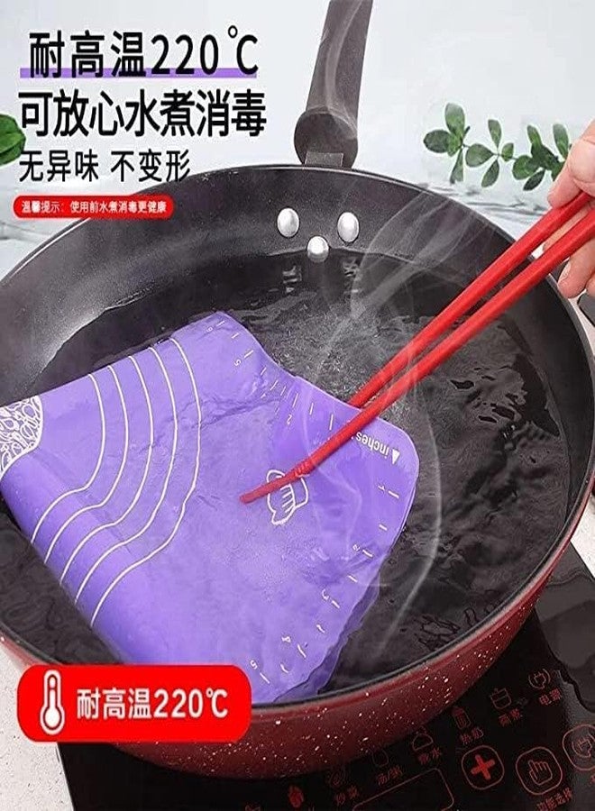ZENVANEX Silicon Fondant Rolling Mat or Silicone Baking Sheet Large with Measurements Stretchable for Kitchen Roti Chapati Cake Pad Cooking Dough Atta Kneading Big Size (Multicolor) - Image 3