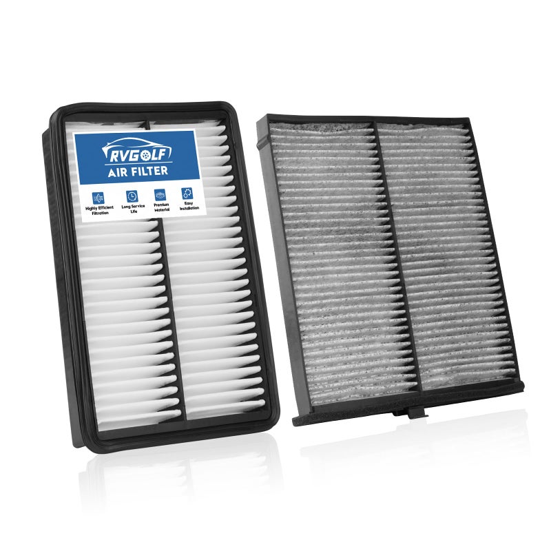RVgolf Engine+Cabin Air Filters Fit for 2013-2023 Mazda CX-5(2.0L/2.5L), 2014-2018 Mazda 3 (2.0L/2.5L), 2014-2020 Mazda 6 (2.5L) Engine Air Filter Replacement Air Filter Accessories# CF11811 CA11259 - Image 1