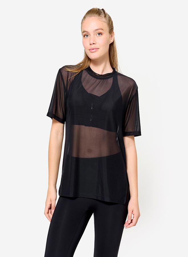 DECATHLON Women's Loose-Fit Fitness Mesh T-Shirt - Image 1