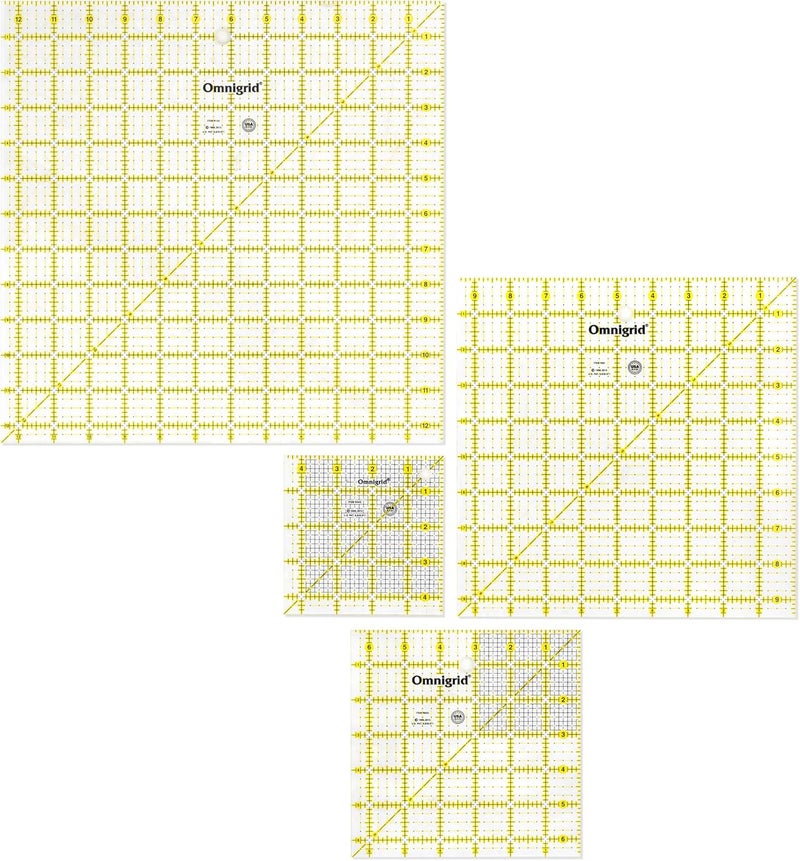Omnigrid R45125S 12-1/2-Inch Square Quilting Ruler Value Pack - 4 Count - Image 1