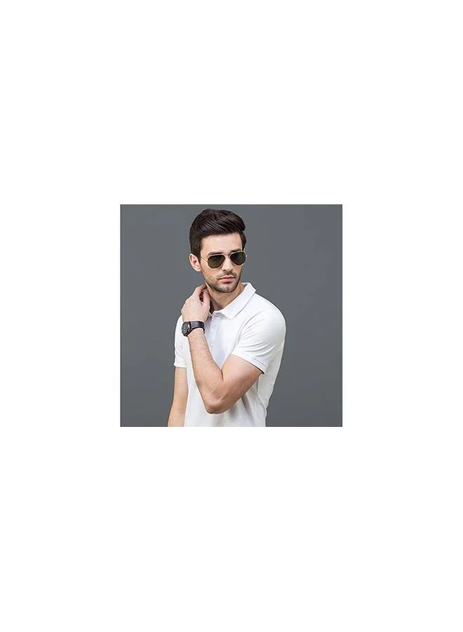 VINCENT CHASE Top Gun Full Rim Aviator Frame Polarized & UV Protected Sunglasses VC 5158/P - 57mm - Gold