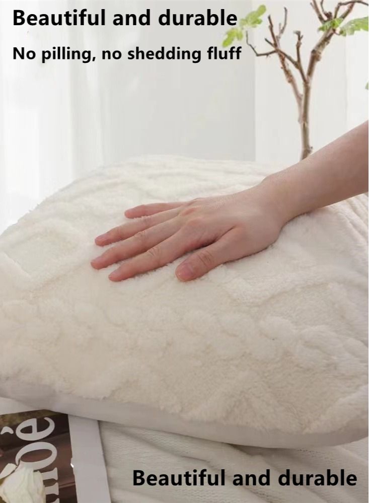 Kutis غطاء وسادة مكون من 4 قطع مخملي أبيض 45 × 45 سنتيمتر  - Image 2