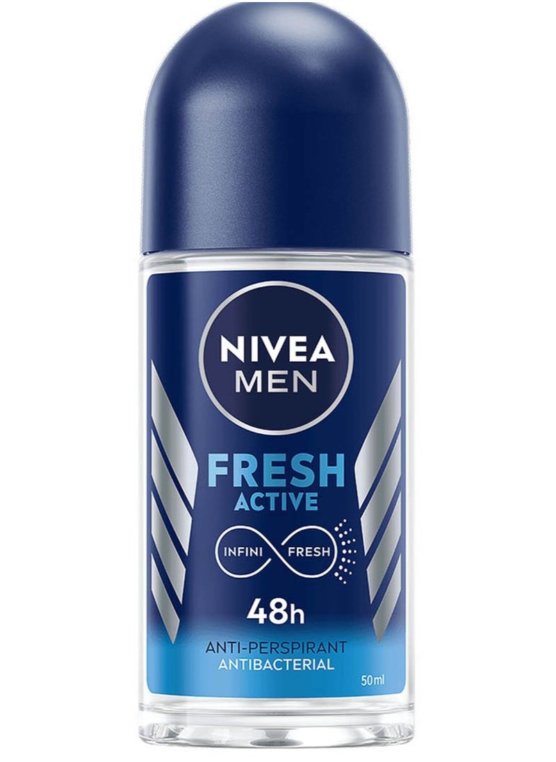 Nivea - Nivea Antiperspirant for Men Roll on Fresh Active 50 ML - Image 1