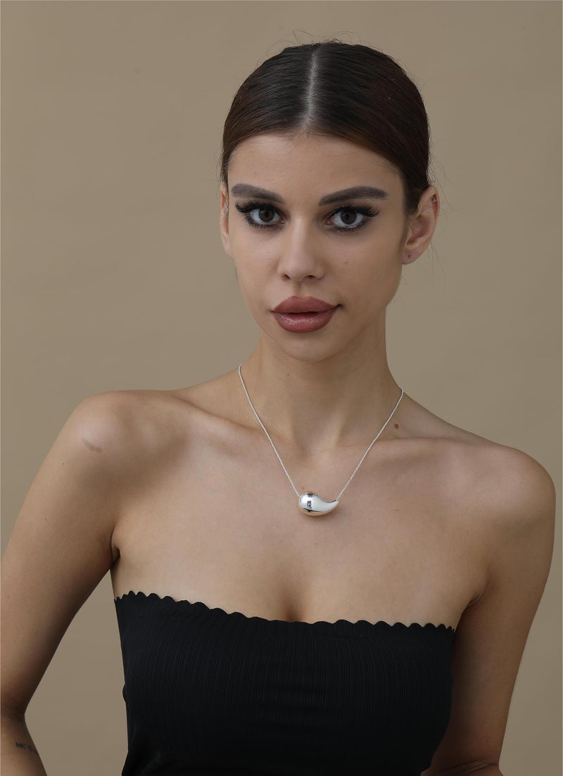 VULETO 2 Pairs Drop Necklace Dupes Chunky Gold Silver Teardrop Necklace for Women 14K Gold Plated Hypoallergenic Water Tear Drop Necklaces Set Trendy Jewelry for Women - Image 5