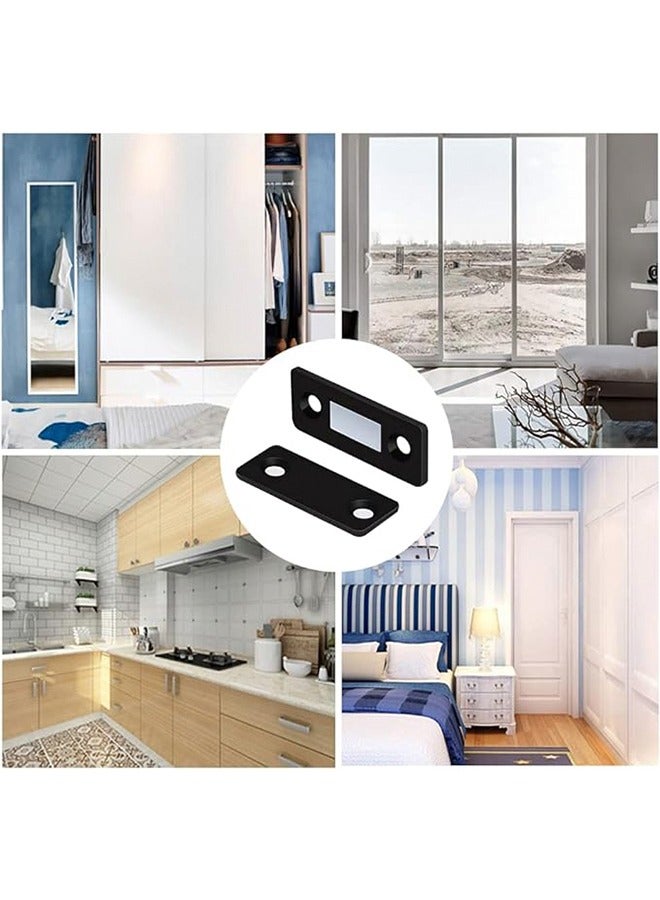 3Pcs Mousike Magnetic Door Catch Ultra Thin Cabinet Magnets Stainless Steel Drawer Magnet Catch Perforated Invisible Cabinet Door Magnetic Suction for Sliding Door Kitchen Cabinet Closet Closer Black  - Image 4
