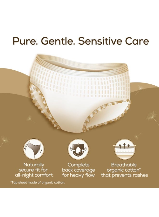 Evereve Organic Cotton Period Panty for Girls & Women, (S-M), 10 Pcs, 360 Degree Overnight Coverage, 100% Natural Comfort, High Absorbency for Heavy Flow, Maternity Postpartum Disposable Panty - Image 3