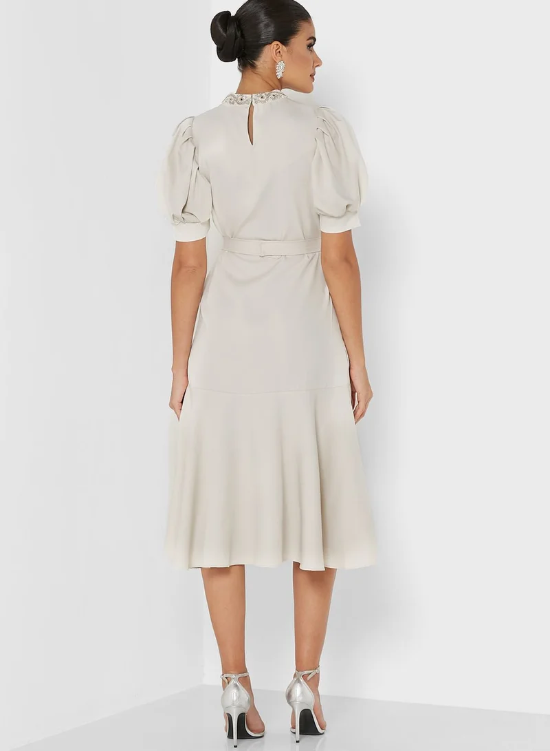 Montania Puff Sleeve Tiered Dress