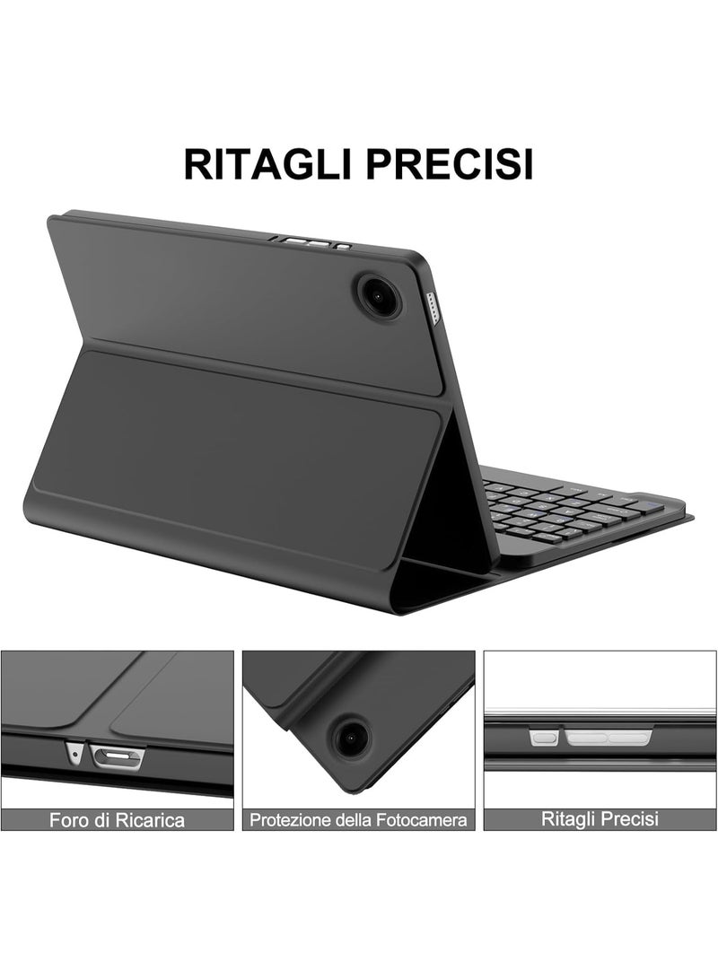 Muzz Touchpad Keyboard Samsung Galaxy Tab A9+/A9 Plus Keyboard Case QWERTZ Keyboard  Protective Case with Keyboard Black Arabic and English - Image 3