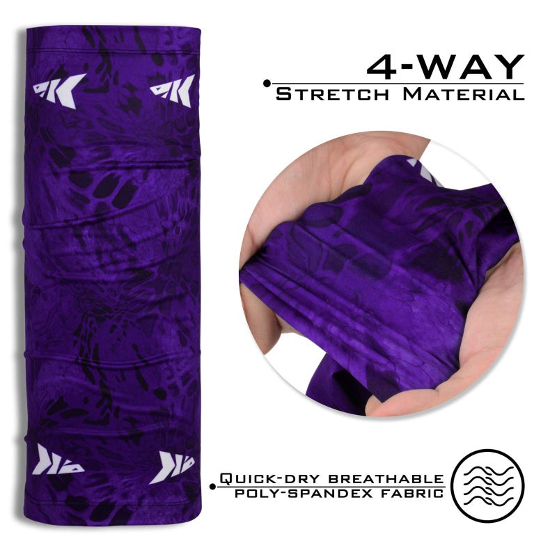 Kastking KastKing Sol Armis Neck Gaiter - UPF 50 Face Mask - UV Sun Protection Gaiter Sun Mask for Men & Women, Fishing, Hiking, Kayaking Mask, Prym1 Camo, Wildcat Purple,19x9.5 Inches - Image 3