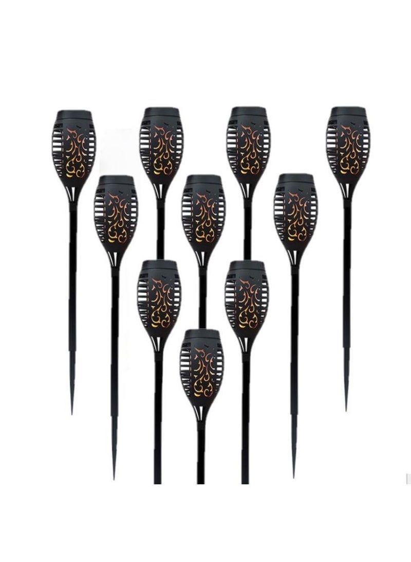 Bluejw 10-Piece Solar Torch Lights With Flickering Flame, Fire Effect Garden Light, Auto On/Off Dust To Dawn, Outdoor Waterproof Landscape Decoration, Solar Powered Security Torch Light For Patio  - Image 2