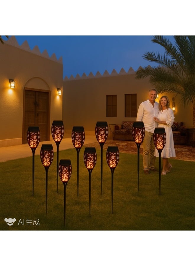 Bluejw 10-Piece Solar Torch Lights With Flickering Flame, Fire Effect Garden Light, Auto On/Off Dust To Dawn, Outdoor Waterproof Landscape Decoration, Solar Powered Security Torch Light For Patio - Image 4