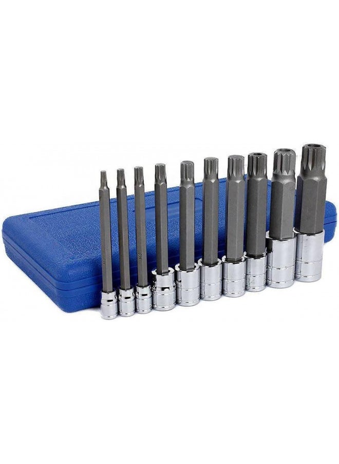 Neiko - NEIKO 10054A XZN Triple Square Spline Bit Socket Set | Extra Long 4 | 4mm to 18mm | 10-Piece Set | S2 and Cr-V Steel - Image 1