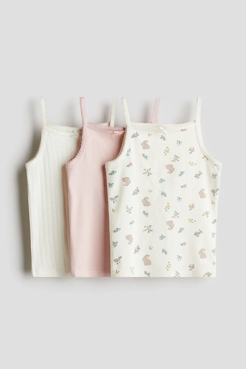 H&M 3-pack cotton strappy tops