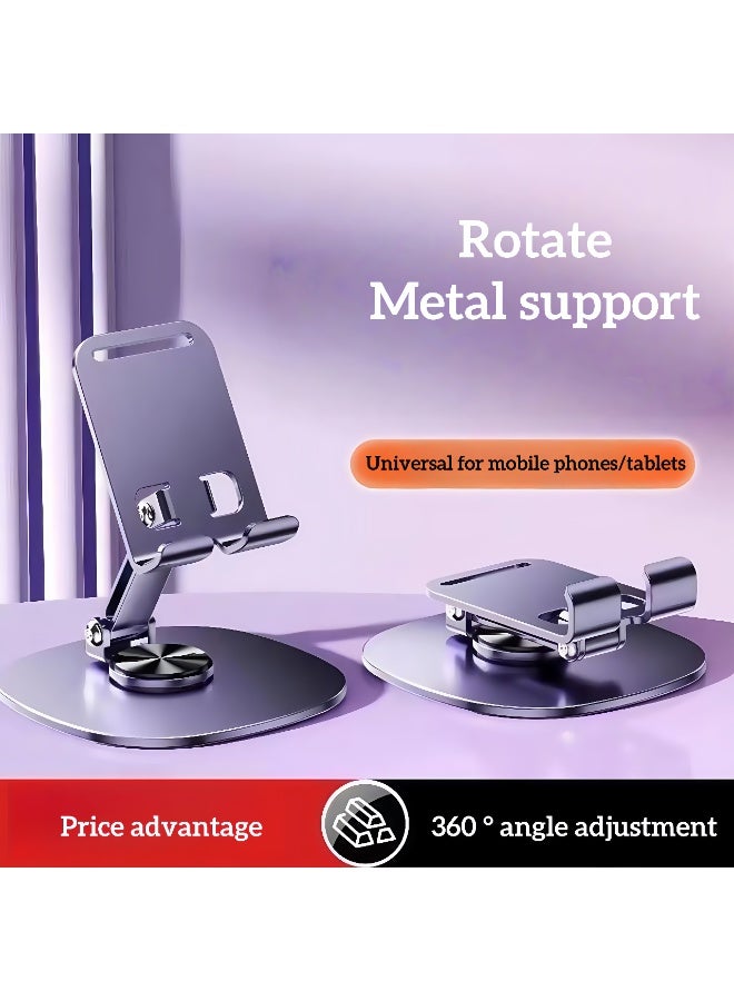 Mobile phone holder adjustable desktop phone holder, foldable office phone holder portable desktop desk bed compatible with smartphones Apple iPhone 16 15 14 13 12 Pro Max Plus Samsung desk iPad (purple) - Image 1