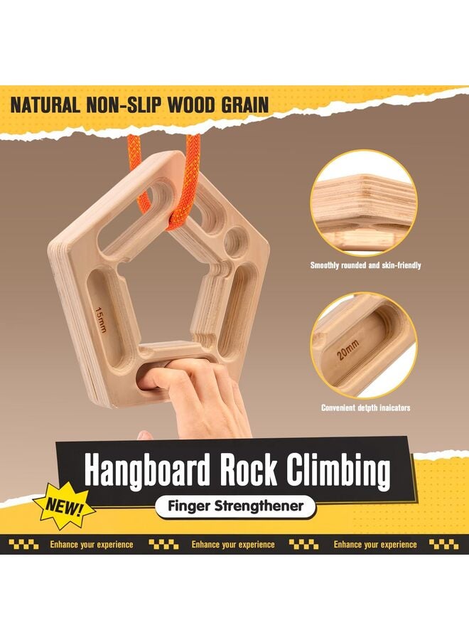 Generic Hangboard, Hangboard Rock Climbing for Climbing, Home Training, Finger Strengthener, Pull-up Grip Arm Training Portable Finger Board Rock Climbing Holds Indoor and Outdoor  - Image 2